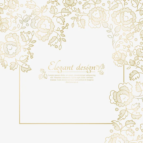 Baroque Ornate Frame Place Text Stylish Invitation Card Elegant Greeting — Stock Vector