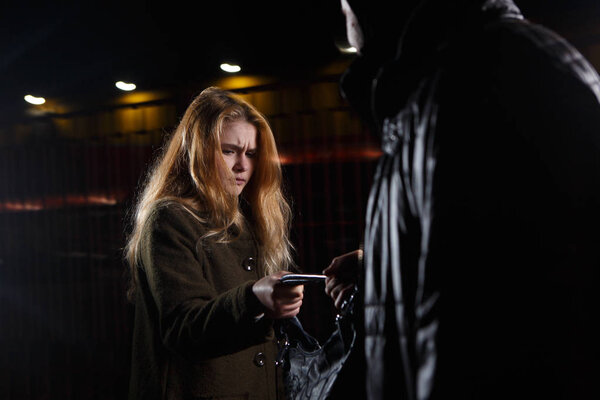 stalker persecuting woman