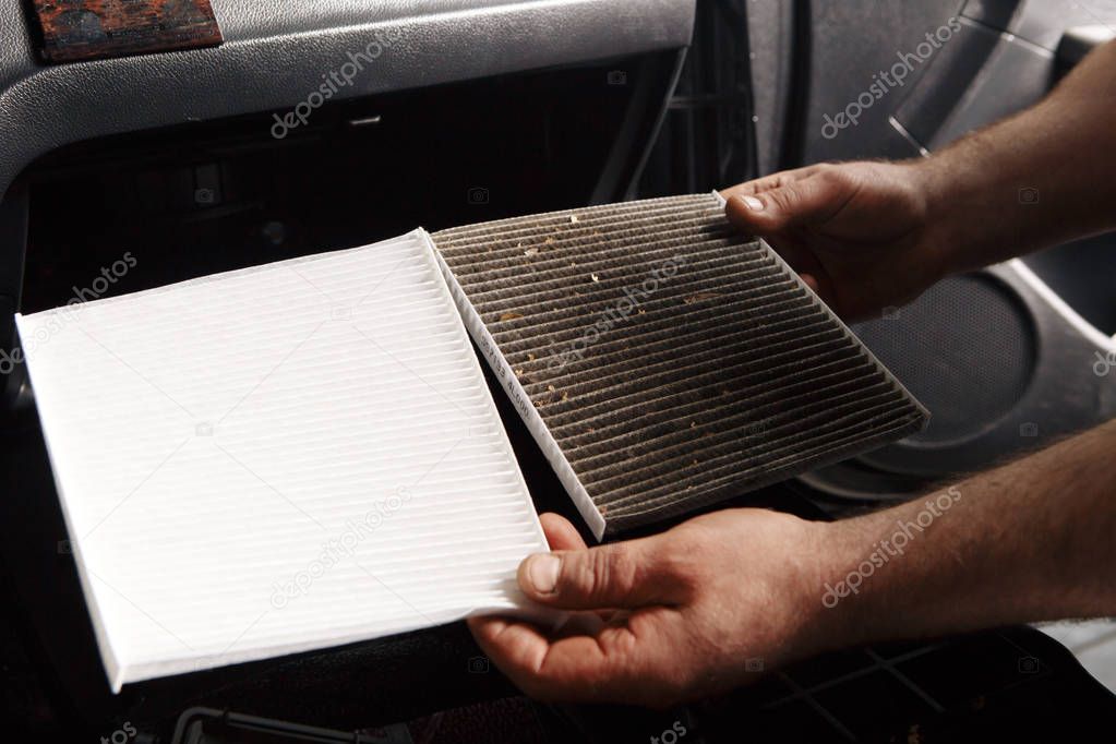 replacing cabin air conditioner filter of car