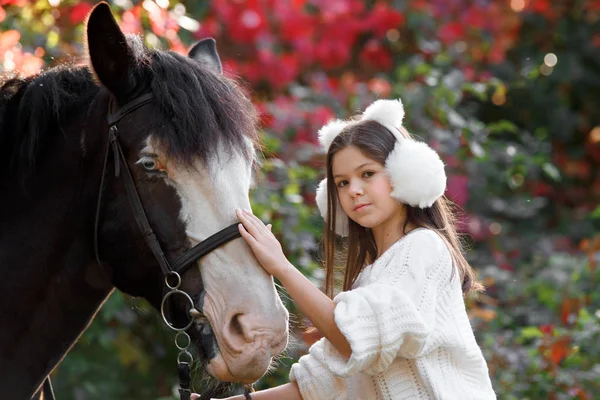 Terapie s koňmi - hipoterapie — Stock fotografie