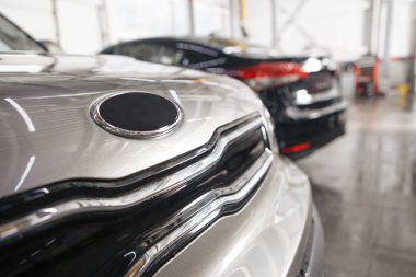 Otomatik tamir istasyonu bulanık arkaplan
