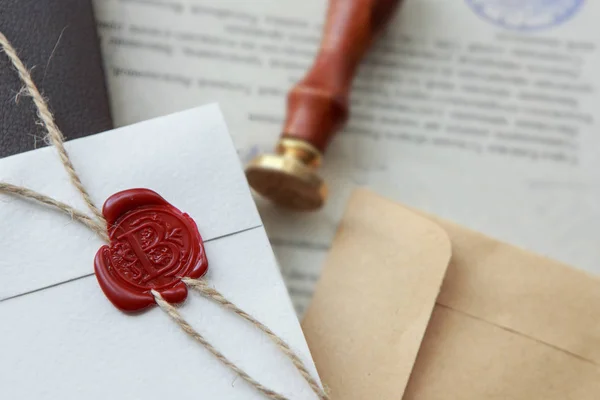 Notary public wax stamp - seal on notarized document