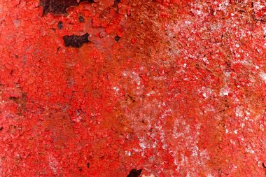 Kırmızı, soyulması boya ile paslı arka plan.