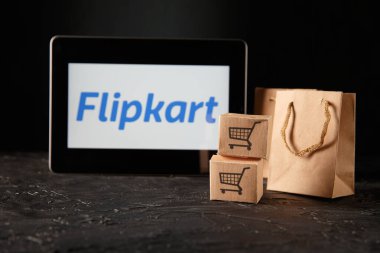 Tula 24 09 2019: Tablet ekranında Flipkart.