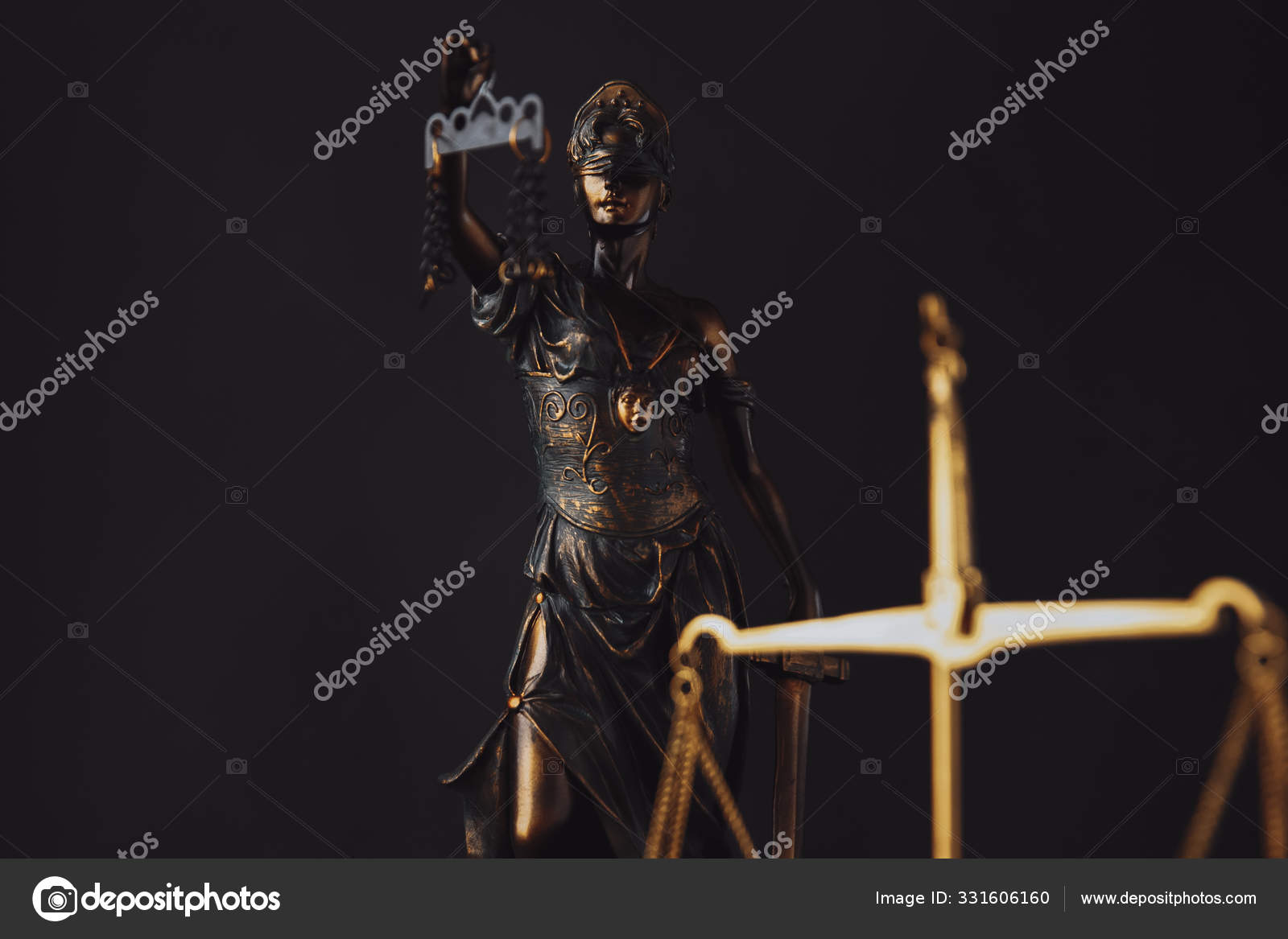 Symbole de la statue de justice, image du concept de droit juridique