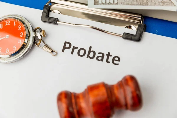 Probate text written on a diary . Testament and last will. — Stock Photo, Image