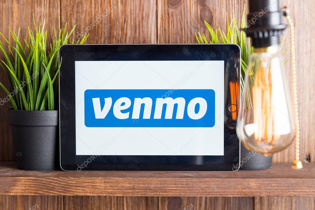 Tula Russia 16.01.20 venmo on the tablet computer screen isolated