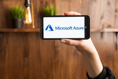 Tula Rusya telefon ekranındaki 16.01.20 Microsoft Azure izole.