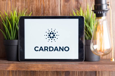 Tula Rusya 16.01.20 Cardano tablet bilgisayar ekranında izole.