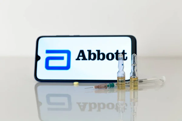 Tula Rusia 13.04.20 Abbott en la pantalla del teléfono. —  Fotos de Stock