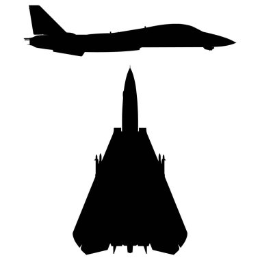 Askeri süpürüldü kanatlı Fighter Jet uçak siluet