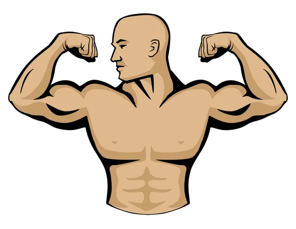 Corpo masculino construtor logotipo ilustração — Vetor de Stock