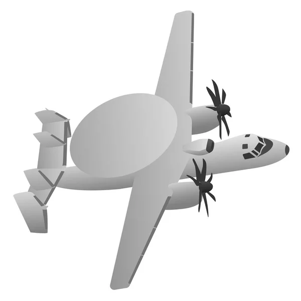 Vojenský Radar vcasného varování letadla — Stockový vektor