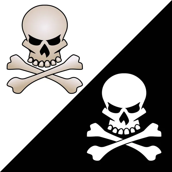 Skull and crossed bones vector logo illustration — Stock Vector