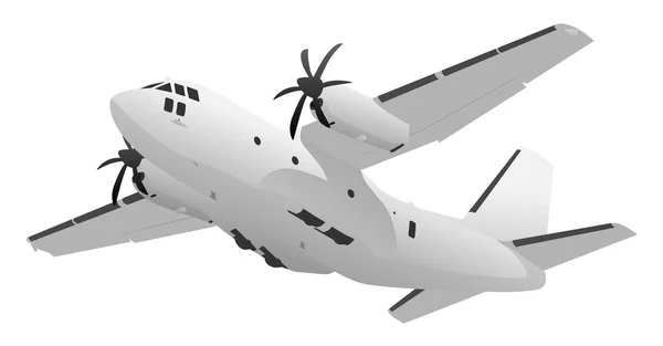 Illustration militärischer Transportflugzeuge — Stockvektor