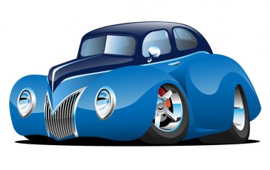 Klasik Street Rod Coupe özel araba Karikatür vektör çizim
