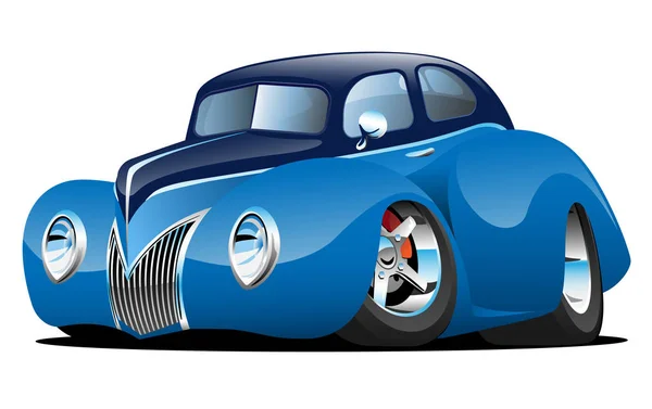 Illustration vectorielle de bande dessinée de voiture personnalisée de coupe classique de tige de rue — Image vectorielle
