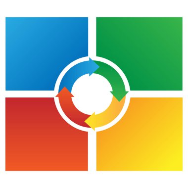 Süreç akış oklarını bilgi blokları bilgi-grafik vektör ile kavisli