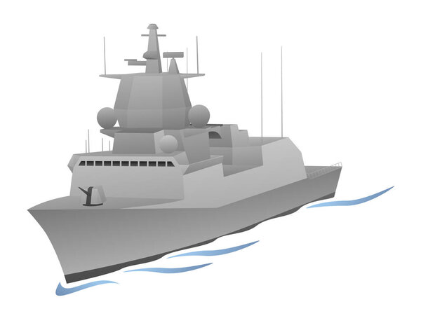 Naval Ship Vector Graphic
