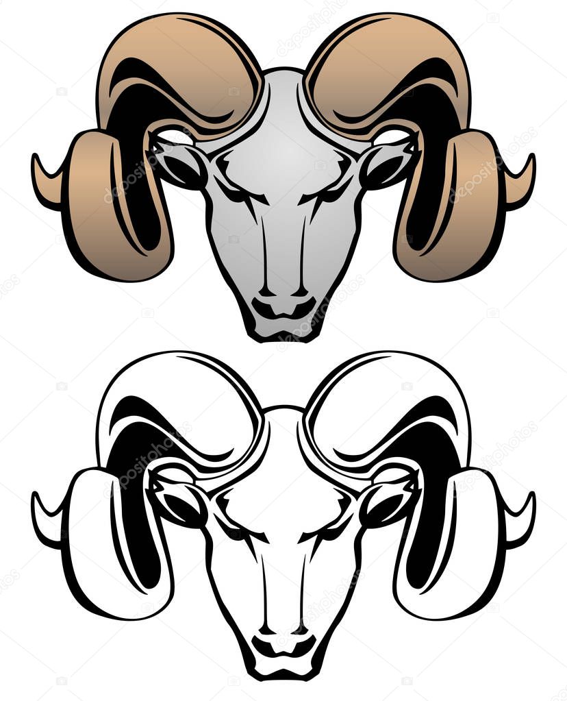 Ram Head Vector Graphic Illustration