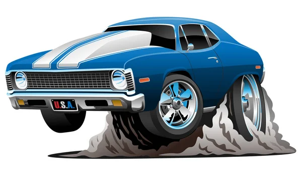 Ilustración Clásica Del Vector Historieta Del Coche Del Músculo Americano — Vector de stock