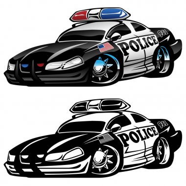 Polis arabası karikatür vektör çizim