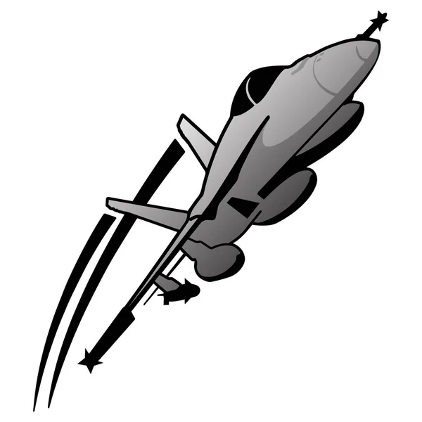 Ilustración Vectorial Del Avión Combate Militar Jet — Vector de stock