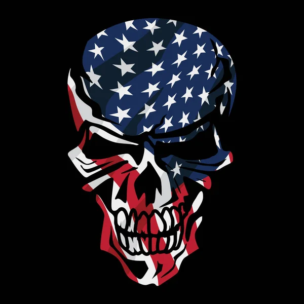 American Flag Skull Isolated Vector Illustration — Stock Vector