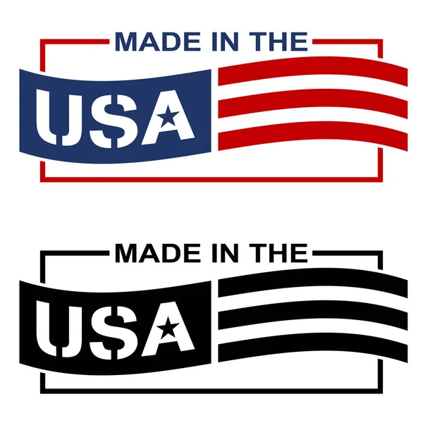 Made Usa Etikett Logo Isolierte Vektorillustration — Stockvektor