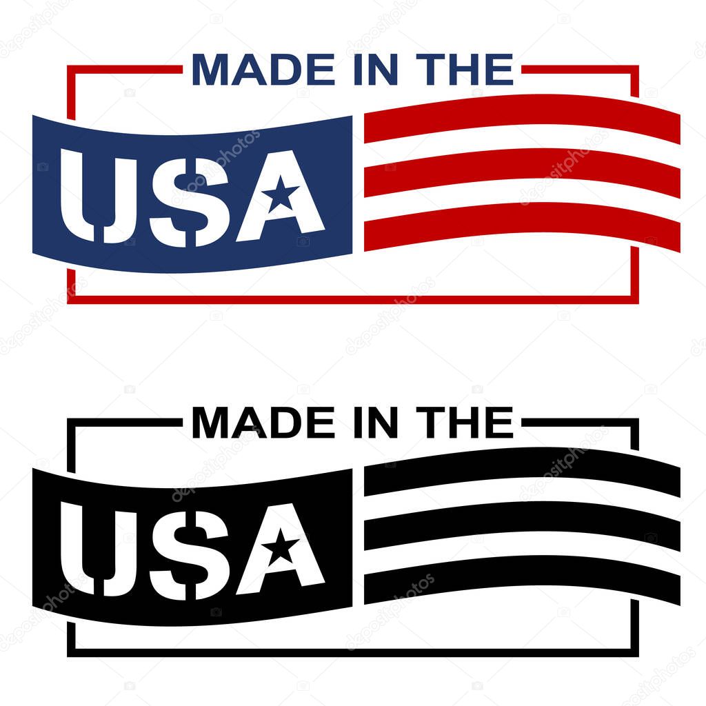 Made in the USA Label Logo Isolated Vector Illustration