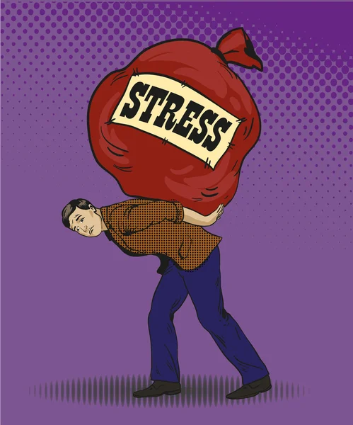 Mensen in stress situaties concept vector illustratie pop-art stijl. — Stockvector