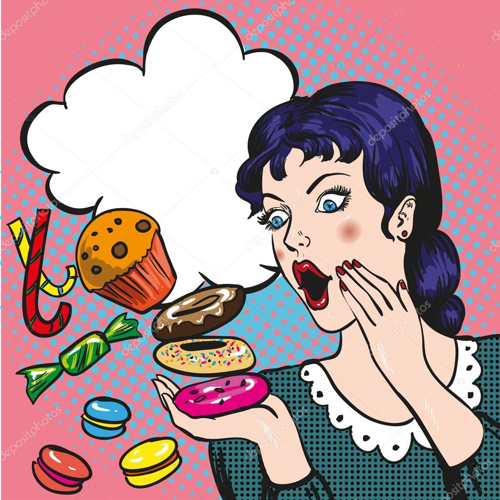 Woman overeating cartoon Vector Art Stock Images | Depositphotos