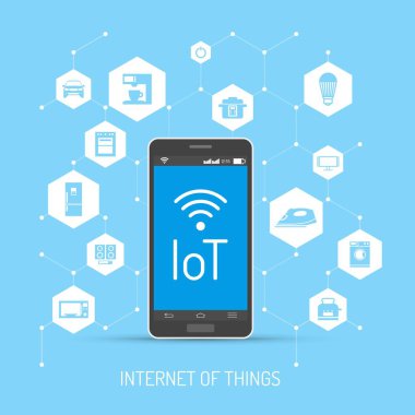 Internet of Things vektör konsept illüstrasyon düz tasarım