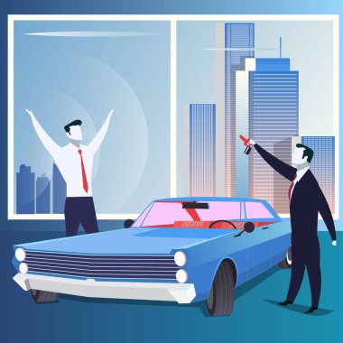 İş ödül, hediye veya araba satış konsepti vektör çizim