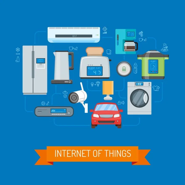 Internet of Things vektorillustration koncept i platt design — Stock vektor