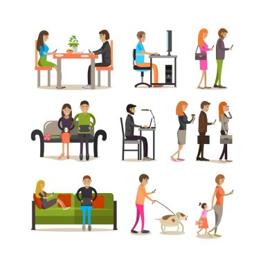 Vektör halkı modern araçlar, düz stil tasarım ayarla..