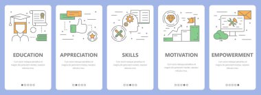 İnce çizgi düz tasarım çalışan kavramı afiş ve vektör ayarla