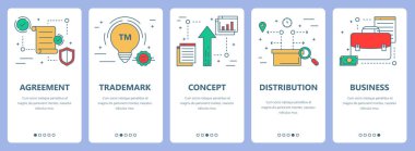 İnce çizgi düz tasarım franchise kavramı afiş ve vektör ayarla