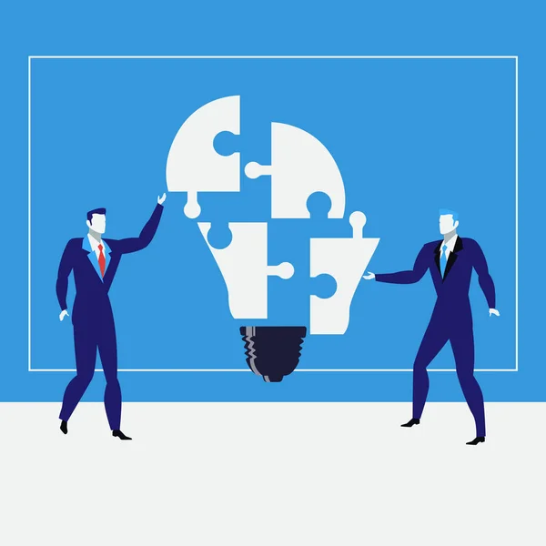 Businessmen creating ideas, vector illustration — Stock Vector