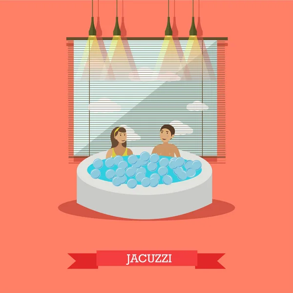 Aqua spa therapie, jacuzzi concept vectorillustratie — Stockvector