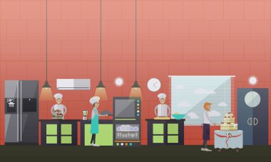 Tatlı pasta vektör çizim düz tarzı