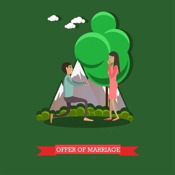 Offre d'illustration vectorielle de mariage dans un style plat — Image vectorielle