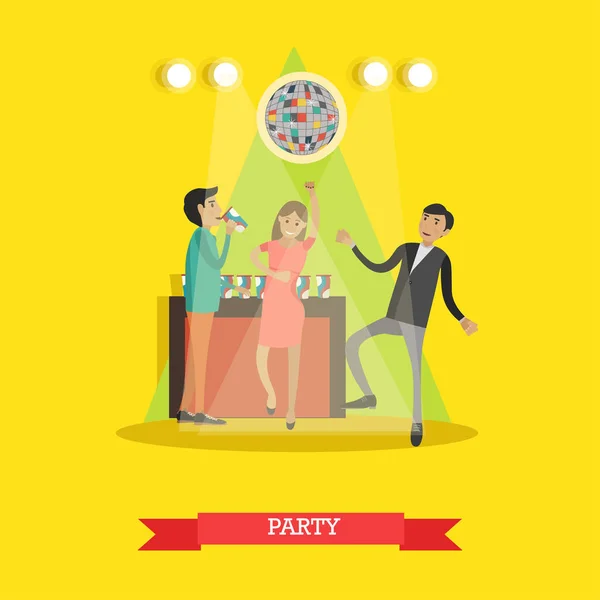 Disco partido vector ilustración en estilo plano — Vector de stock