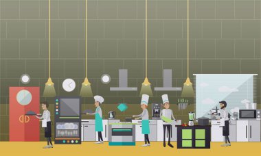 Restoran aşçı vektör çizim düz tarzı