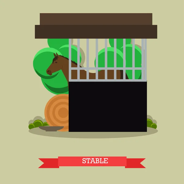 Vectorillustratie voor stable in vlakke stijl — Stockvector