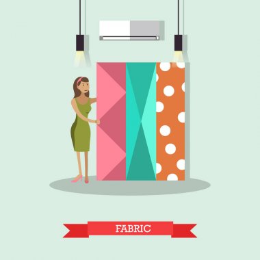 Kumaş kavramı vektör çizim düz tarzı