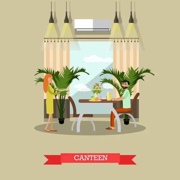 Vecteur de cantine Illustration en style plat — Image vectorielle