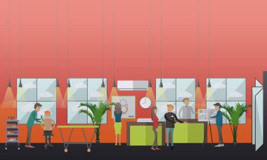 Dövme salonu konsept vektör çizim düz tarzı