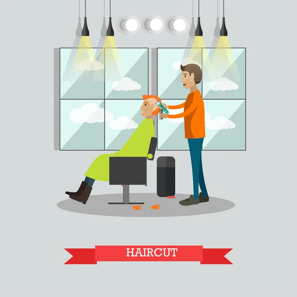 Haircut concept vector illustration in flat style — Stock Vector