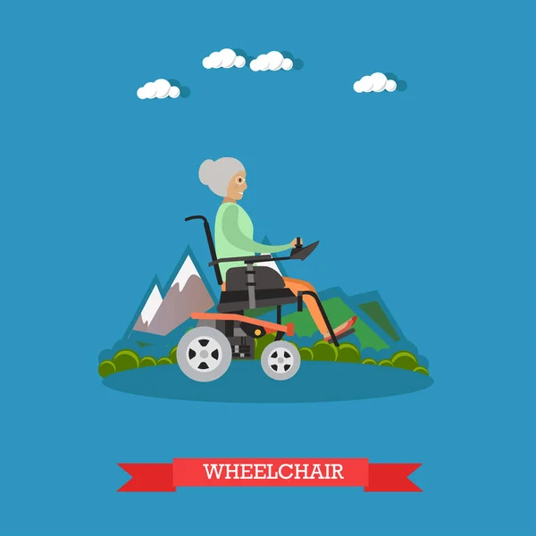 Ilustração vetorial em cadeira de rodas em estilo plano — Vetor de Stock
